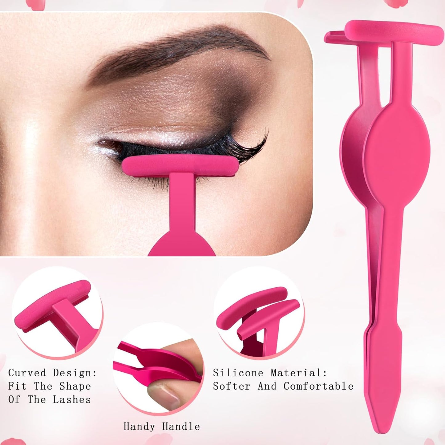 Eyelash Applicator Tool – 5-in-1 Lash Applicator Tool Set with Eyelash Extension Tweezers, Scissors, Brush – Professional Eye Lash Applicator Tools for DIY Eyelash Extensions, Cluster Lashes