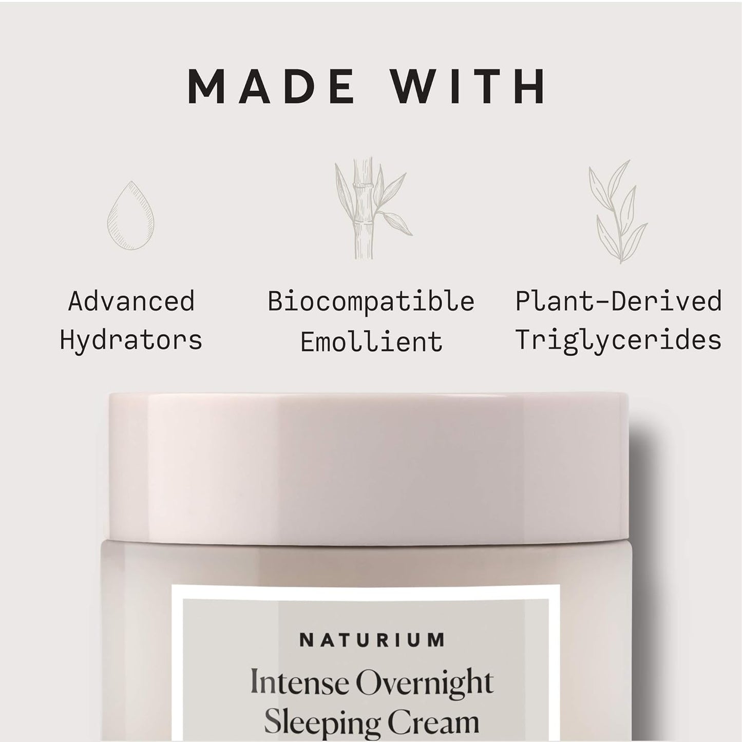 Naturium Intense Overnight Sleeping Cream Jumbo, Hydrating & Anti-Aging Face Moisturizer, 3 oz
