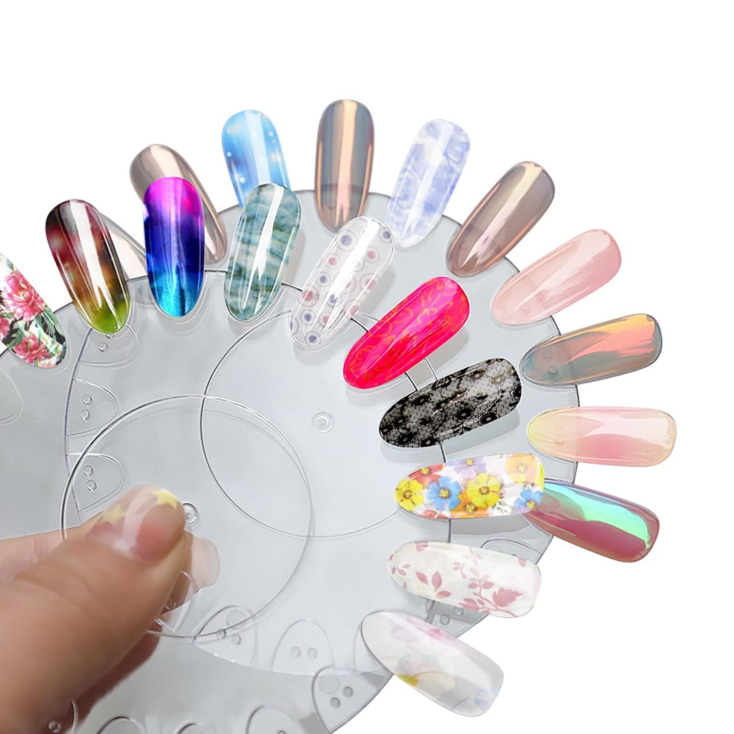 WOKOTO 300 Sheets Nail Foils Transfer Kit, Holographic Flower Marble Foil Sheets for Nail Art Transfer Paper, 1 Set for All Various Designs Nail Foil Transfer for Women Girls Nails