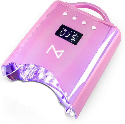 M - NEO Cordless & Rechargeable Nail Curing Lamp 78W with 4 LCD Time Display Timer, Auto Sensor, and Spacious Interior for All Hand Sizes and Nail Lengths (Unicorn Pink) | alldaygood beauty