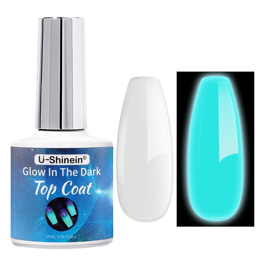 Glow In The Dark Gel Polish - Luminous Blue Nail Gel Top Coat, No Wipe Long-lasting, Transparent Glow, UV LED Needed, Perfect for Any Colors, Halloween | alldaygood beauty