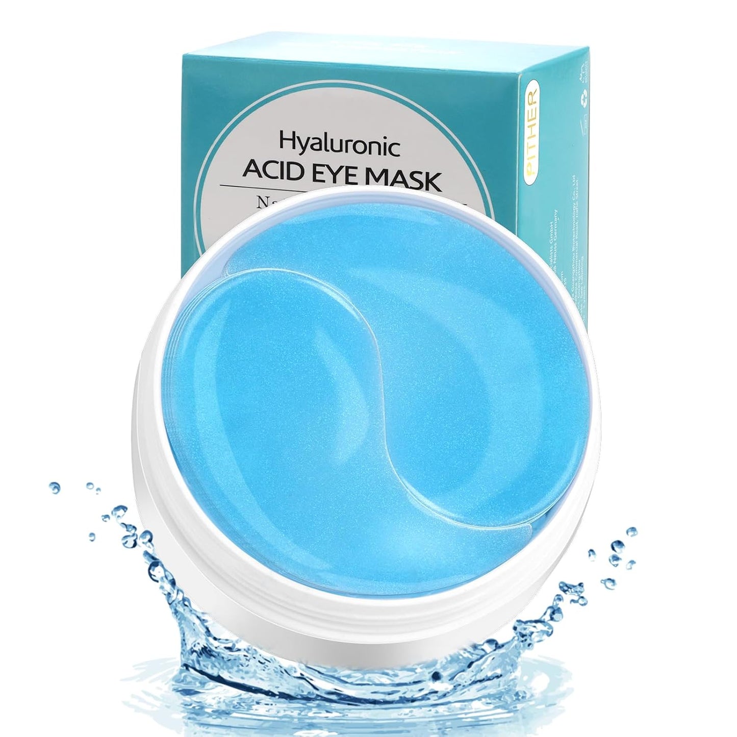 Under Eye Patches for Dark Circles, Eye Masks for Puffy Eyes Wrinkles Under Eye Bags Firmness 30 Pairs Skin Treatment Pads with Hyaluronic Acid and Collagen Women Men (Blue)