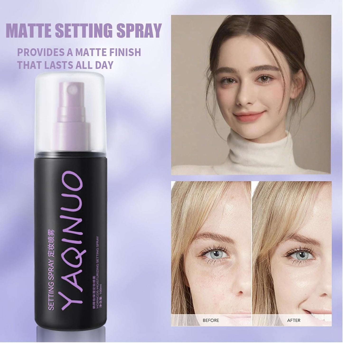 Setting Spray for Makeup Long Lasting, Makeup Setting Spray for Face, Ultra-Fine Mist Matte Finish Oil Control Lightweight Hydrating Setting Spray, Sweatproof & Waterproof Setting Spray