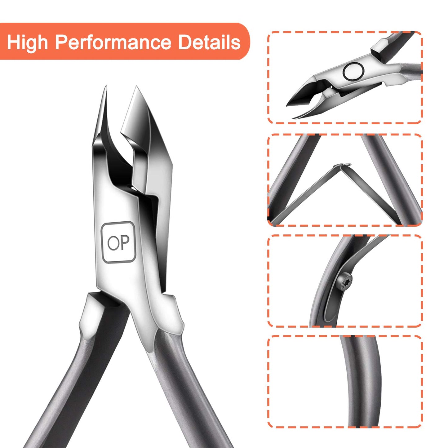 Cuticle Nippers Salon Grade for Manicurist Extremely Sharp Effortless Cuticle Trimmer Precise Clippers Pedicure Manicure Nail Care Tool, opove X7 mini, Space Gray