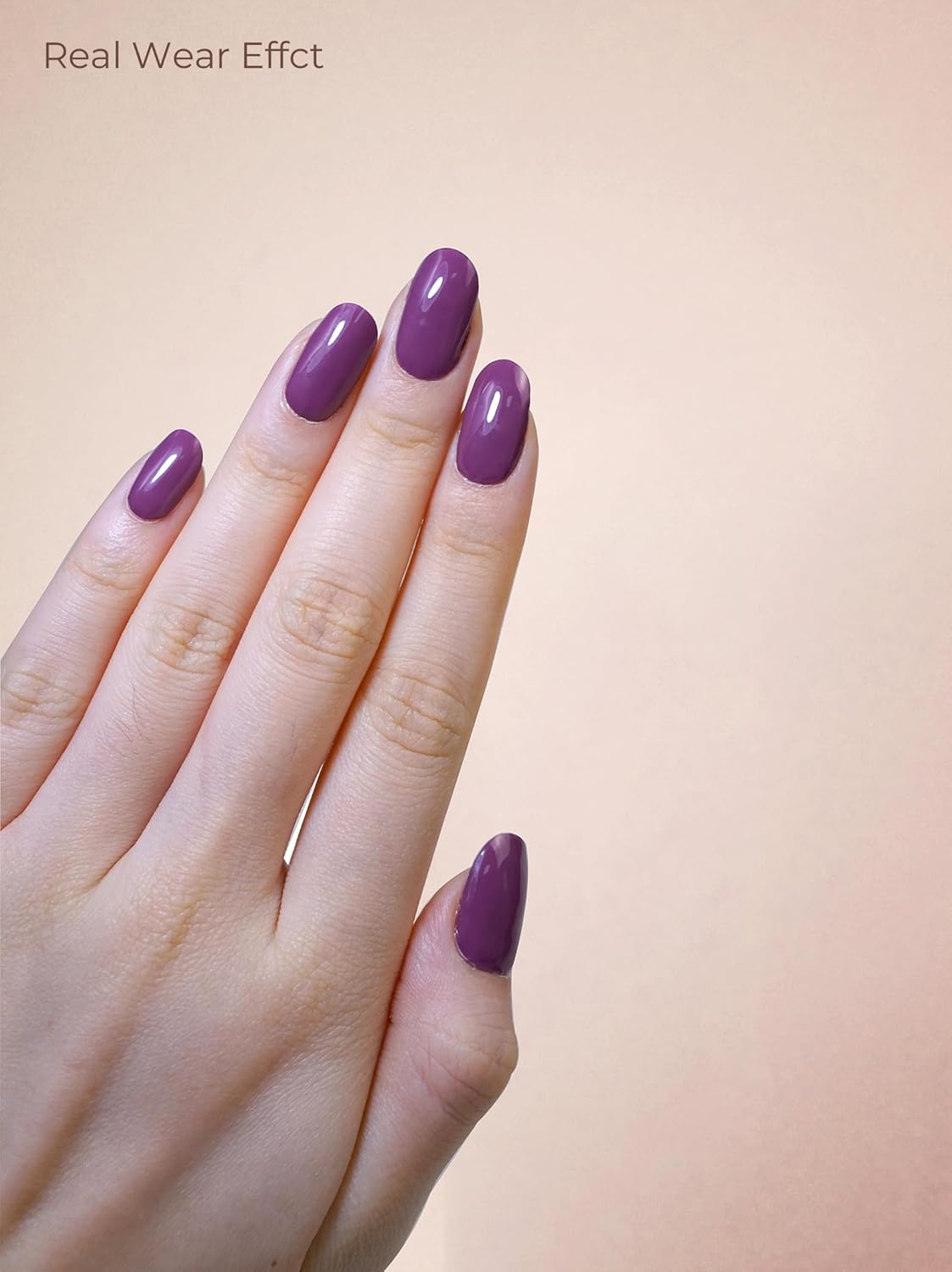 Pre Cured Gel Nail Strips - 44PCS Salon Quality Gel Nail Stickers - Long Lasting Polish Wraps for Women no UV Light Needed Easy Apply& Remove (Fudge Purple）