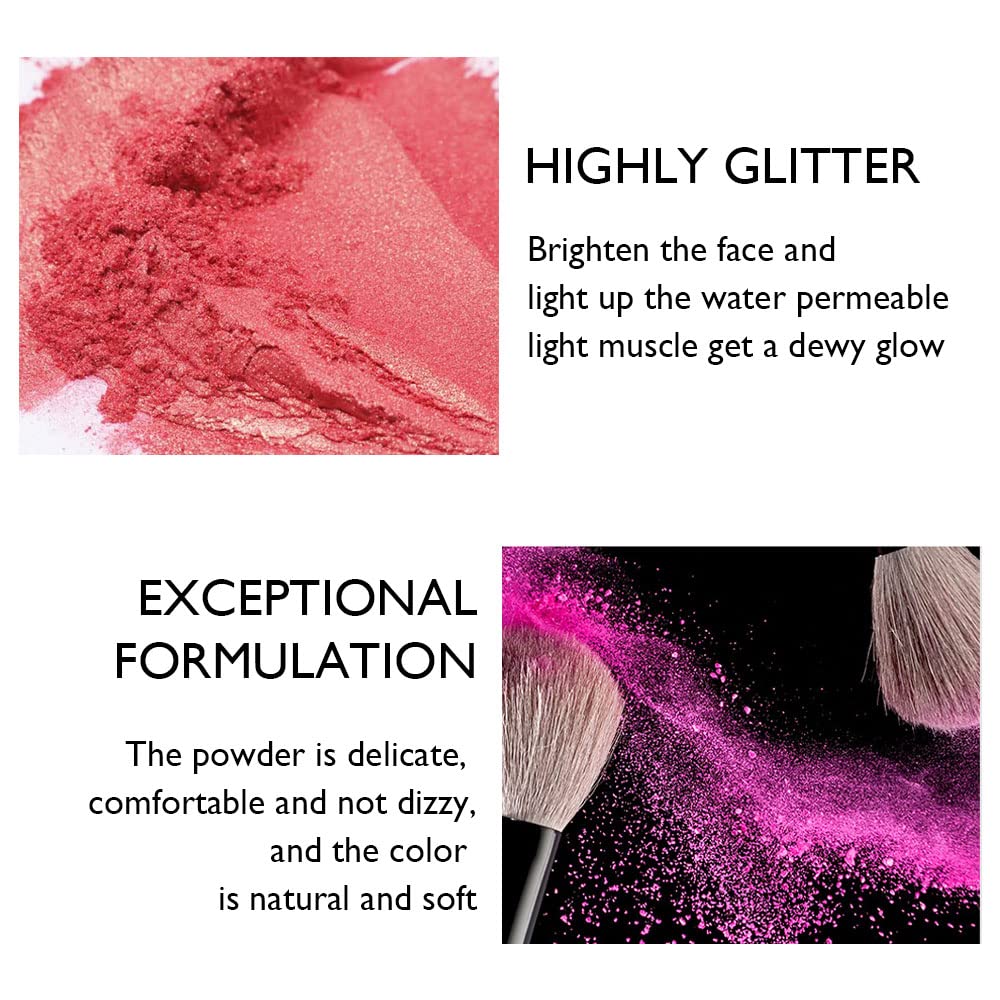 evpct Shimmer Highlighter Highlight Makeup Contour Palette iluminadores de maquillaje, 5 Colors Highlighter+Makeup White Shimmer Blush Bronzer and Makeup Highlighter Powder Palette Illuminators B02