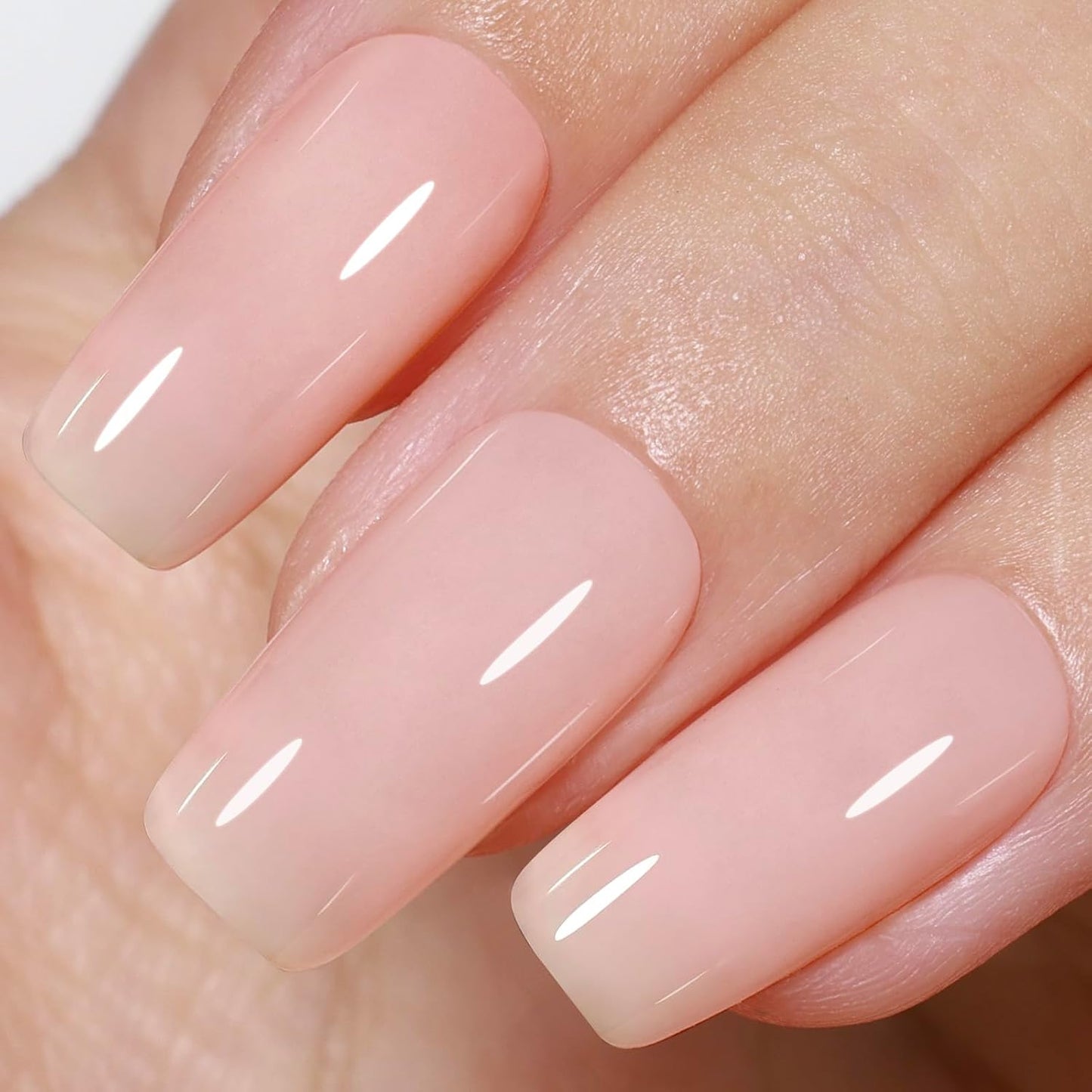 Beetles Nude Gel Nail Polish - 15ML Neutral Nude Pink Jelly Gel Polish Nail Concealer Sheer Translucence Effect Soak Off Uv LED Cashmere Nude French Nail Art Manicure Gift for Women