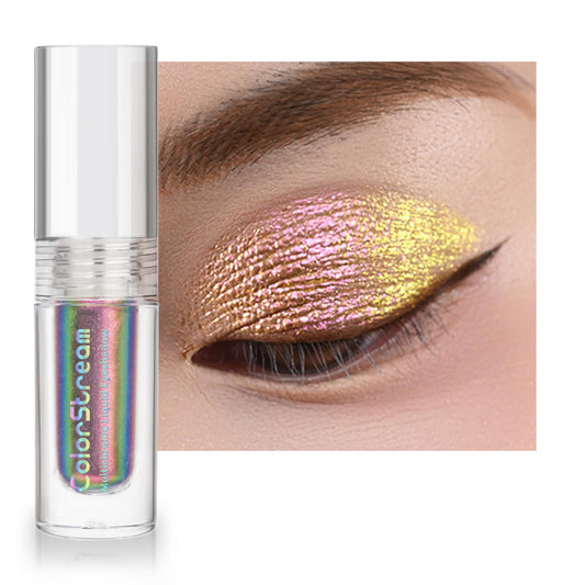 CHARMACY Multichrome Liquid Metallic Eyeshadow, Chameleon Shifting Color, Holographic Glitter Liquid Eyeshadow, Long Lasting Wear, Vegan Eye Topper for Party, Daily Makeup #07 | alldaygood beauty