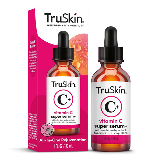 TruSkin Vitamin C Super Serum - Niacinamide, Retinol, Hyaluronic & Salicylic Acid - All-in-One Anti Aging Serum for Face – Improve Appearance of Dark Spots, Firmness for Brighter Looking Skin, 1 Fl Oz | alldaygood beauty