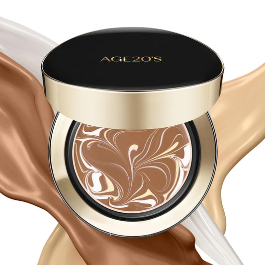 AGE20'S Signature Essence Pact SPF 50+ | Pack of 1 | 31N TOFFEE | Cream Foundation, Dewy Finish, Natural Coverage | Korean Cushion Foundation | alldaygood beauty