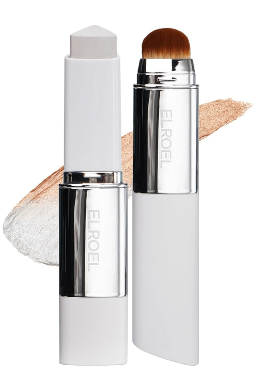 Blanc Cover Cream Stick V White - Korean Color-Changing Foundation Stick with Volufiline - Medium to Full Coverage Dewy Finish Base Makeup - Dual-Ended with Detachable Brush (202 Natural) | alldaygood beauty