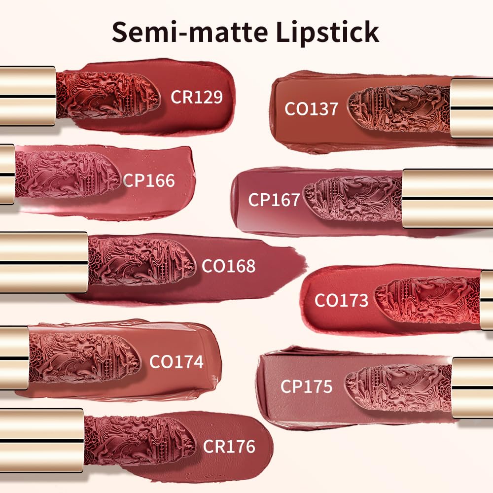 Catkin Semi-Matte Lipstick Hydrating High Impact Color Infused with Vitamin E and Avocado Oil Smooth Soft Texture Long Lasting Matte Finish 158