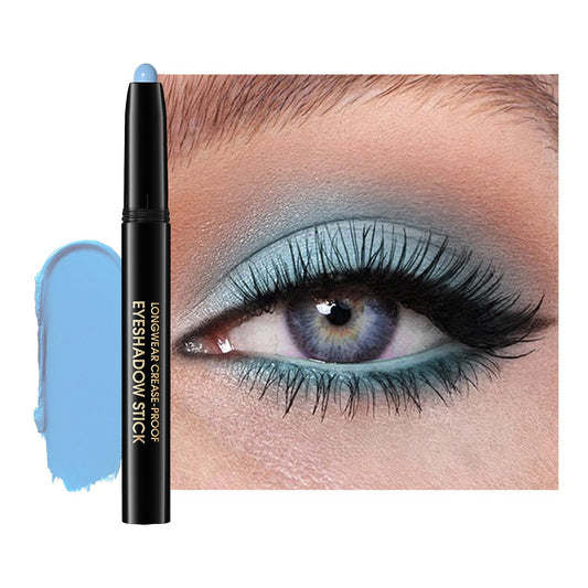 Eyeshadow Stick, Shimmer and Matte Cream Eye Shadow Brightener Sticks Eyeliner Pencil Crayon, Waterproof Long Lasting Eye Highlighter Stick Makeup,0.056 Oz(#10-Cornflower) | alldaygood beauty