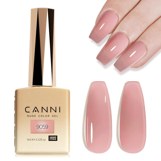 CANNI Pink Jelly Gel Polish – 9ML Translucent Sheer Nude Soak-Off UV/LED Gel Nail Polish for DIY Manicure or Salon Use | alldaygood beauty