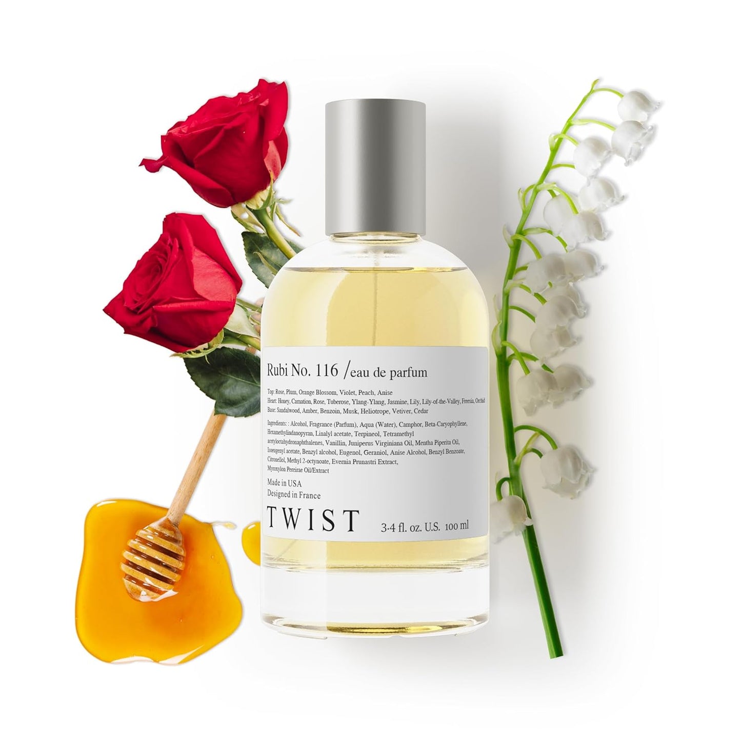 Twist Rubi No. 116 Inspired by E. Arden's Red Door, Long Lasting Perfume For Women, Paraben Free, Vegan, Clean Ingredients, Fragrance - Spray 100 ml | 3.4 fl. oz.