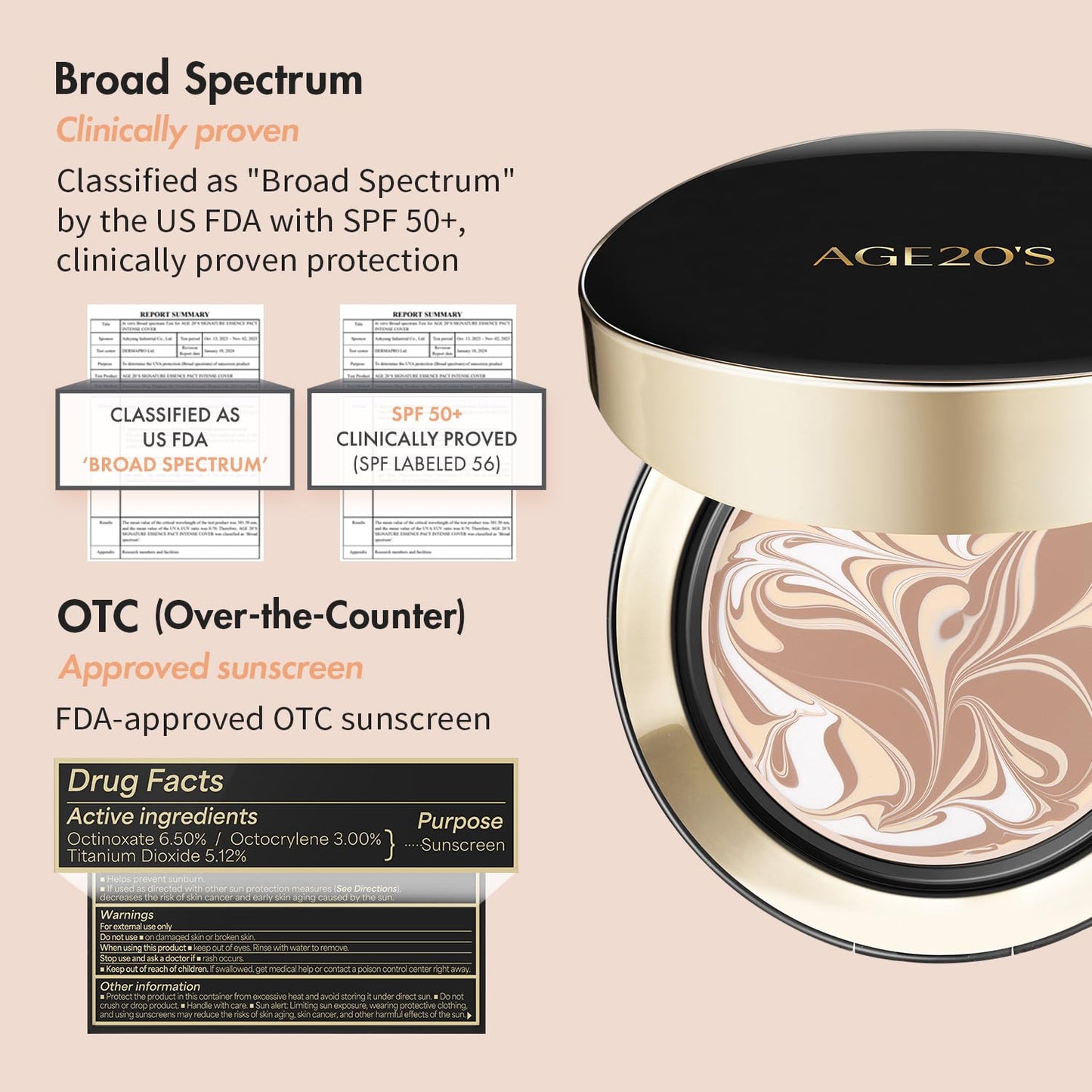 AGE20'S Signature Essence Pact SPF 50+ | Pack of 2 | 23 Medium Beige | Cream Foundation, Dewy Finish, Natural Coverage | Korean Cushion Foundation