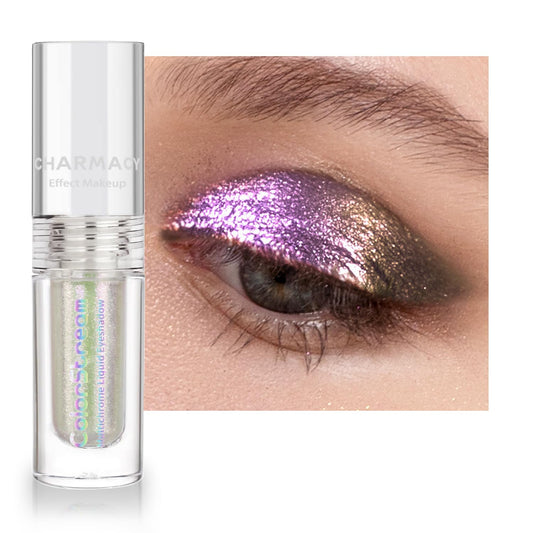 CHARMACY Liquid Duochrome Eyeshadow, Multi-Dimensional Eye Looks, Long Lasting Glitter Eye Shadow Sets Metallic Pigments, Quick Drying, Sparkling Shiny Eye Makeup for Beginners, 1.6g (#15) | alldaygood beauty