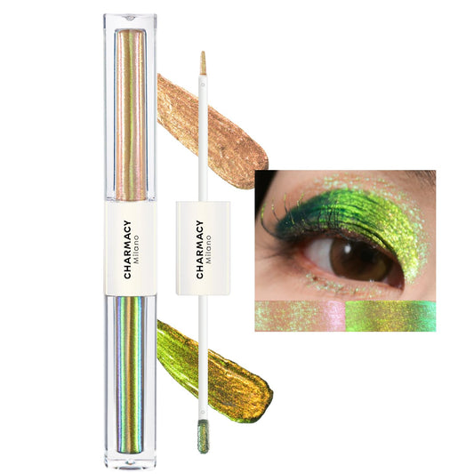 CHARMACY 2 in 1 Starlit Duochrome Liquid Eyeshadow, Glitter Sparkle Colorful Liquid Eyeliner, Quick Drying, High Pigmented, Long lasting Holographic Glitter Multichrome Eye Makeup #02 | alldaygood beauty