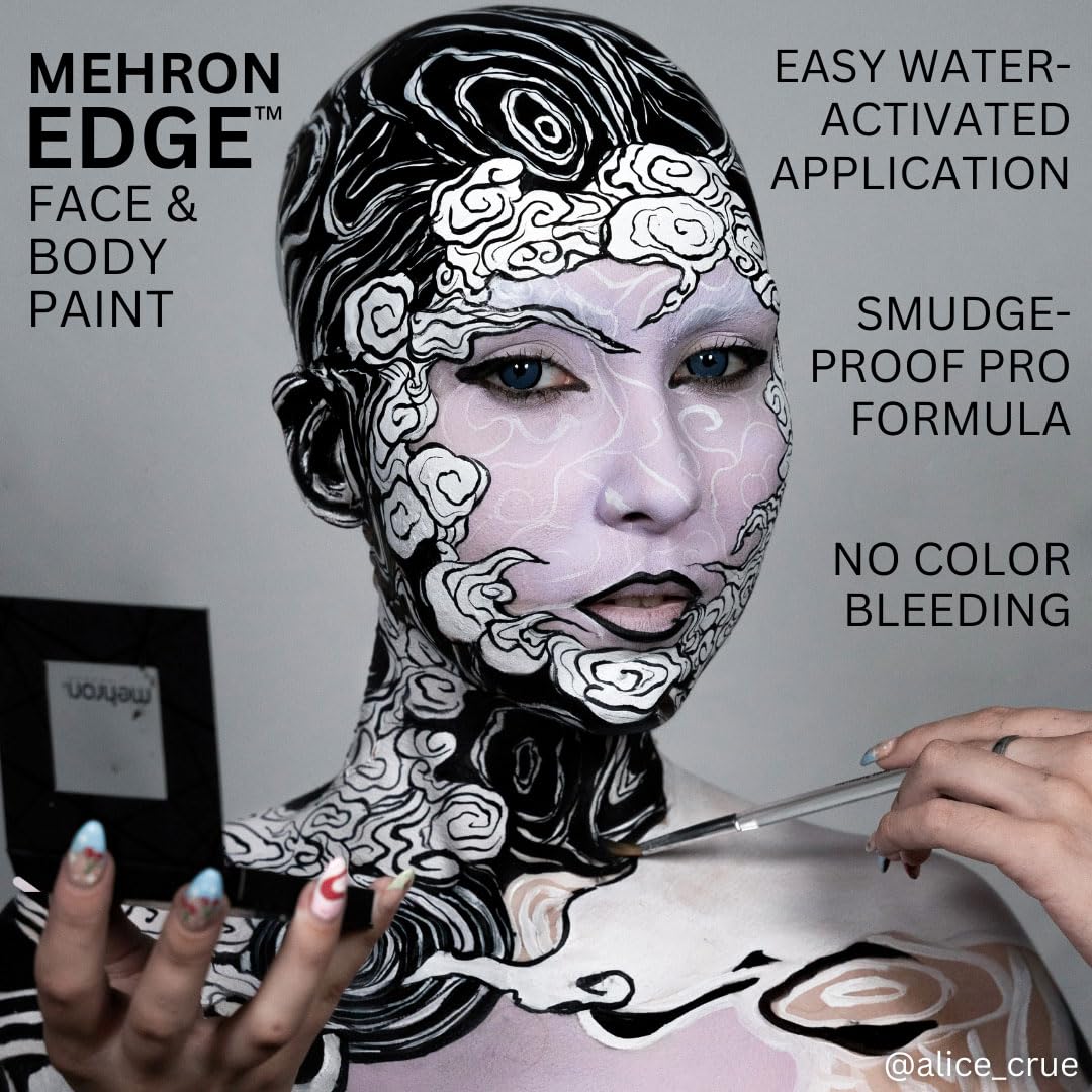 Mehron EDGE Face & Body Paint| Professional Water-Activated Face Paint Makeup | Made in the USA | For Cosplay, Halloween, & SFX (Yellow)