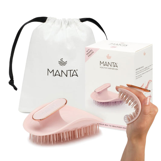 Manta Original Anti-Breakage Hairbrush – Gentle Detangling Brush for Wet & Dry Hair, Flexible Hairbrush for All Types, Healthy Hair Care for Women & Men, Pink | alldaygood beauty