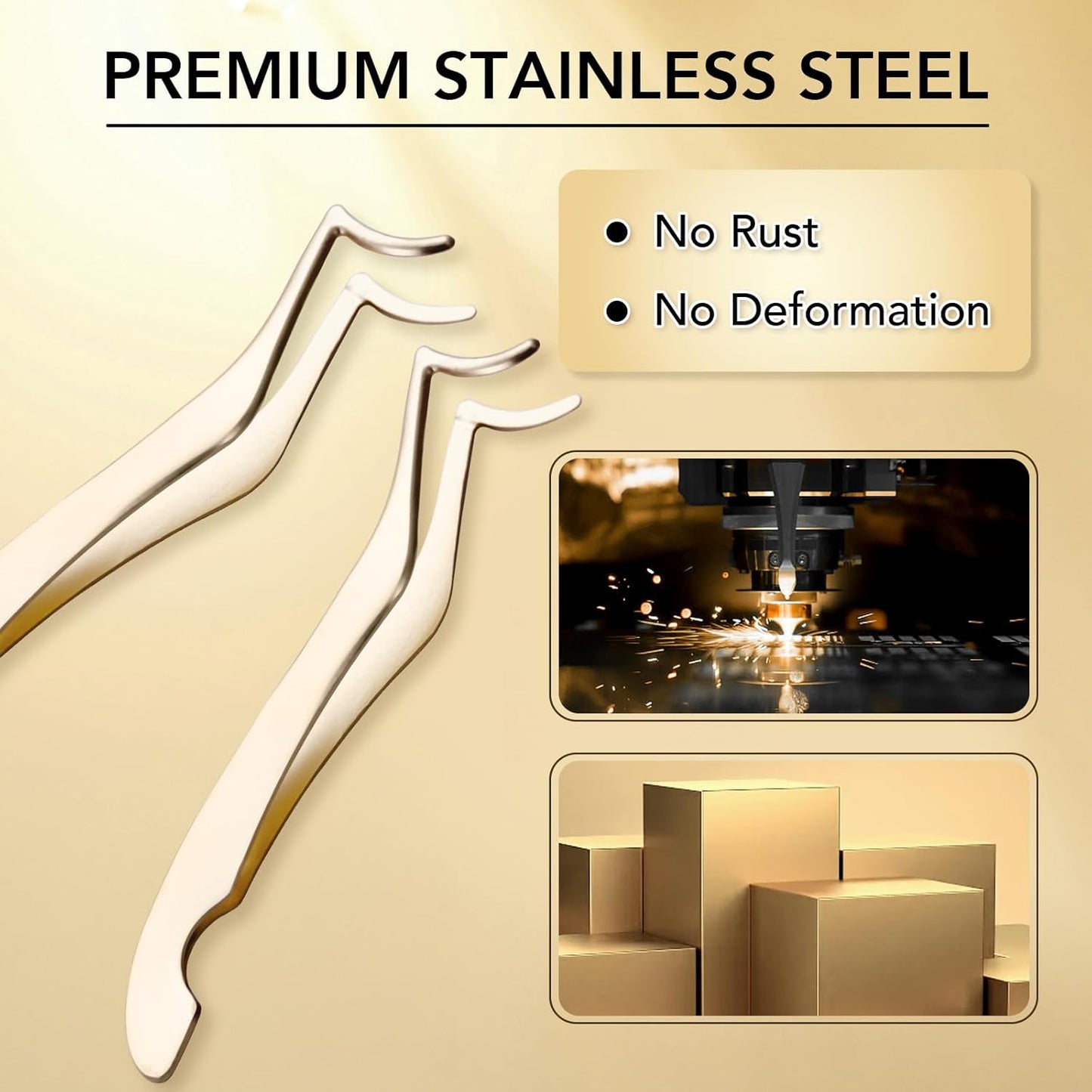 GOLLEE Eyelash Applicator Tool DIY Cluster Lash Tweezers Curved Eyelash Tweezers for Easy Lash Application and Removal, DIY Lash Applicator Tweezer For Strip Lashes Clusters Lash