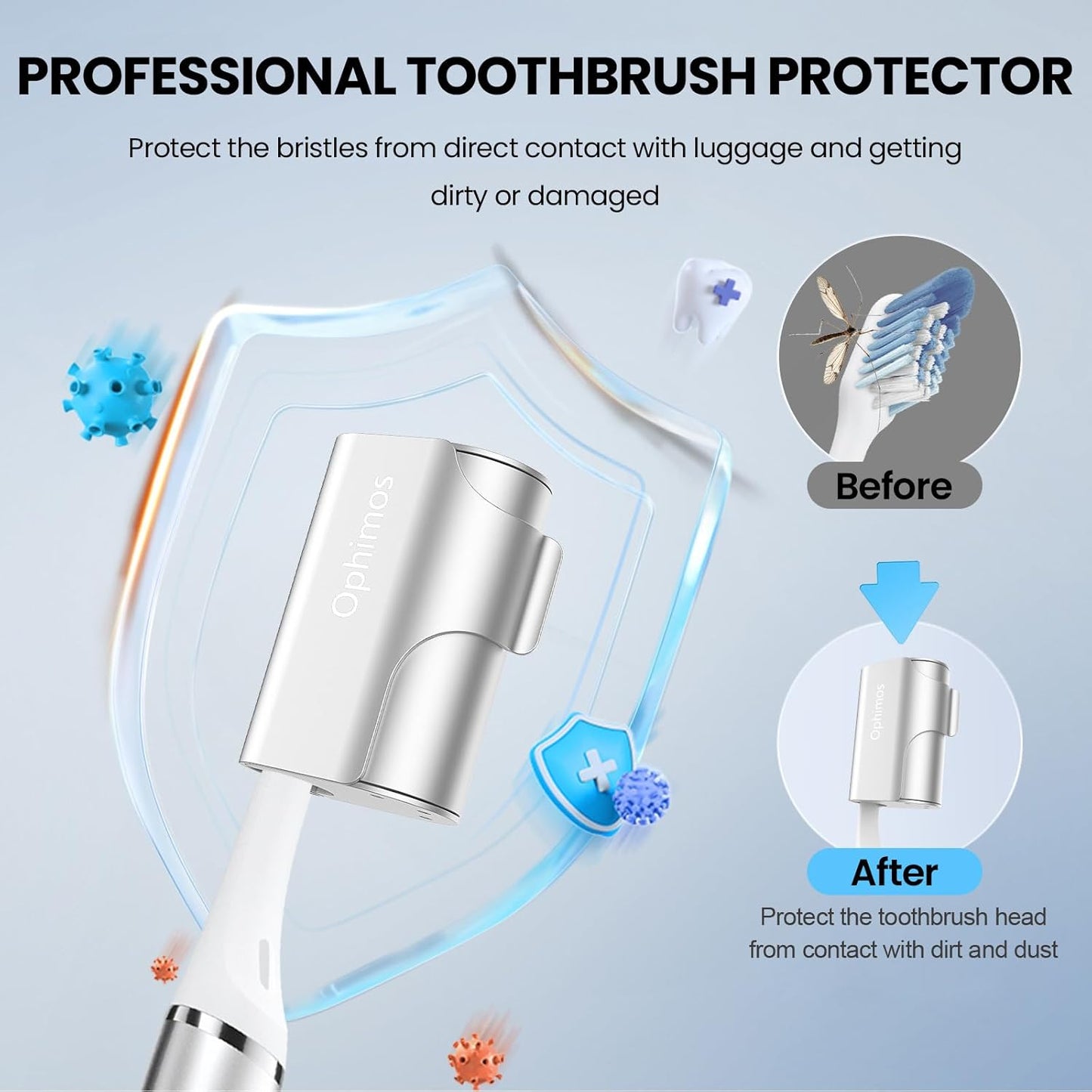 4 Count Aluminum Alloy Toothbrush Cover Caps for Family, Travel Toothbrush Covers Long-lasting Toothbrush Head Caps for Most Electric/Manual Brushes