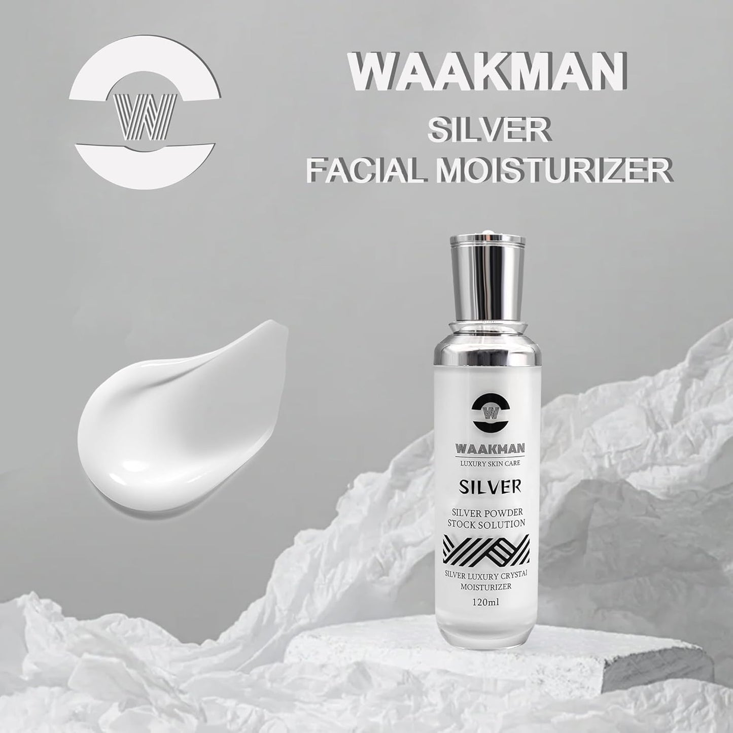 Luxury Skin Care Silver Solution, Facial Cream, Moisturizer, Toner and Serum