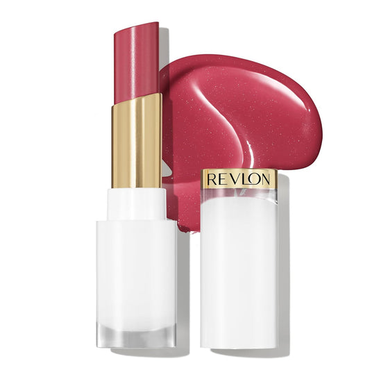 REVLON Super Lustrous Glass Shine Balm, Hydrating Tinted Lipstick, Sheer, Glossy Shiny Finish, 005 Glossed Up Rose, 0.11 oz | alldaygood beauty