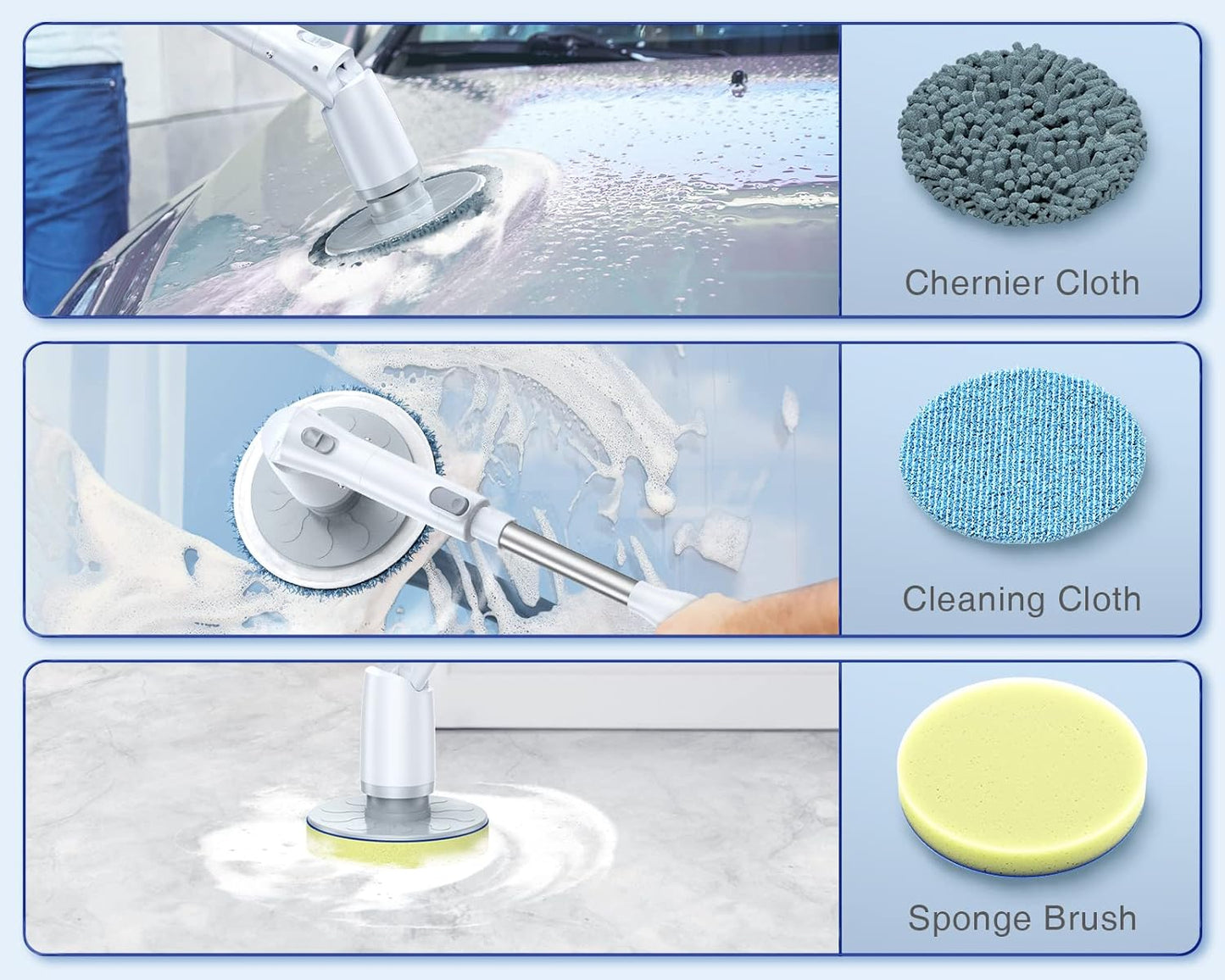 LABIGO Brush Head 5 Pack, Replaceable Brush Heads for Spin Scrubber, Cordless Spin Scrubber for Bathroom Floor Car Tile