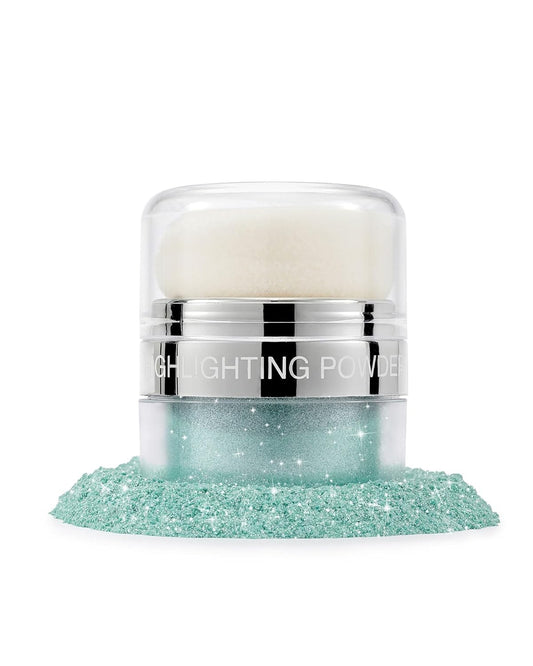 Glitter Air Cushion Highlighter Powder - 3D Contour & Brighten Face, Eyes, Body, Hair | Pearlescent Patting Powder Create a Shimmering Look | Easy-Use & Perfect for Daily & Special Occasions