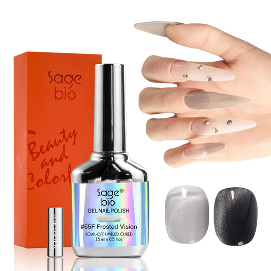 Cat Eye Gel Nail Polish with Magnet Stick, 15ml Magnetic Gel, Create Stunning Cat Eye Effects for DIY Manicures, Long-Lasting, Salon-Quality Finish, Frosted Vision | alldaygood beauty