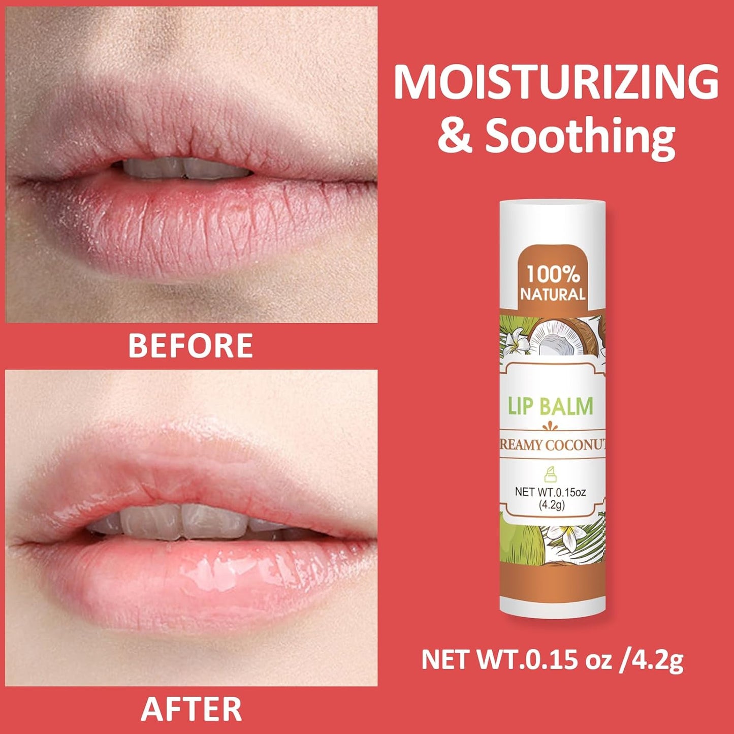 32 Pack Lip Balm, Natural Lip Balm Bulk with Vitamin E and Coconut Oil, Bulk Lip Balms for Dry Lips-16 Flavors