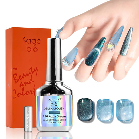 Cat Eye Gel Nail Polish, 15ml Magnetic Gel, High-Gloss Finish, Long-Lasting, DIY Manicure Kit with Magnet Stick, Stunning 3D Magnetic Effect, 04 | alldaygood beauty