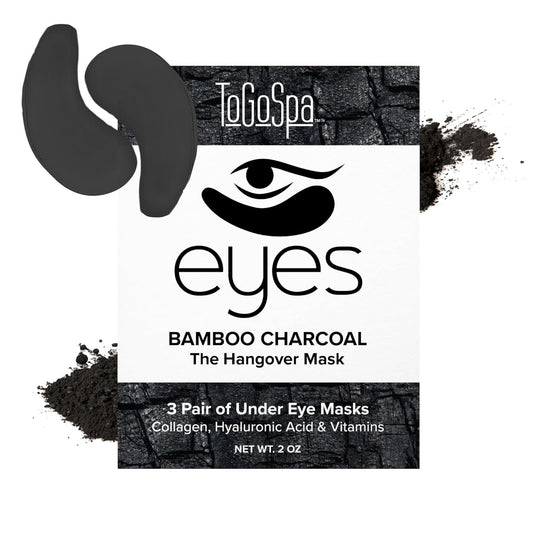 ToGoSpa, Bamboo Charcoal Under Eye Repair Mask, Collagen Under Eye Patches, Enriched With Ale Vera, Hyaluronic Acid, Lightens Skin Tone And Soothes Redness And Puffiness, Pack Of 6 | alldaygood beauty