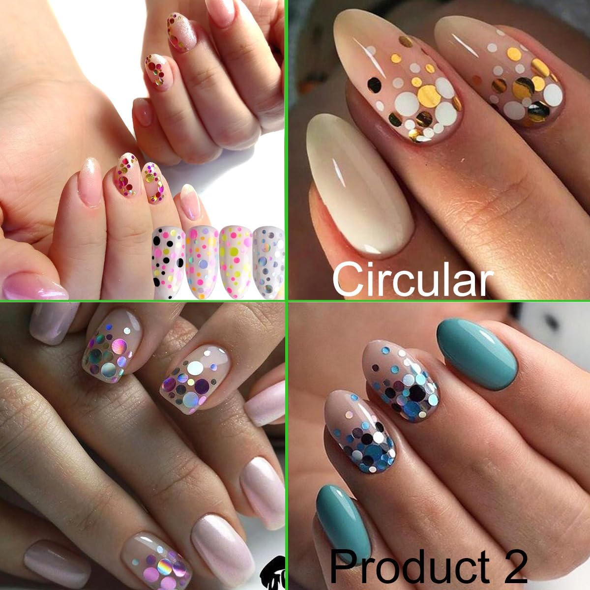 3 Boxes 36 Grids Holographic Nail Art Sequins Mermaid Hexagon Round Square Nail Glitter Decoration,DIY Chunky Holographic Supplies 3D Laser Flakes Sparkly Acrylic