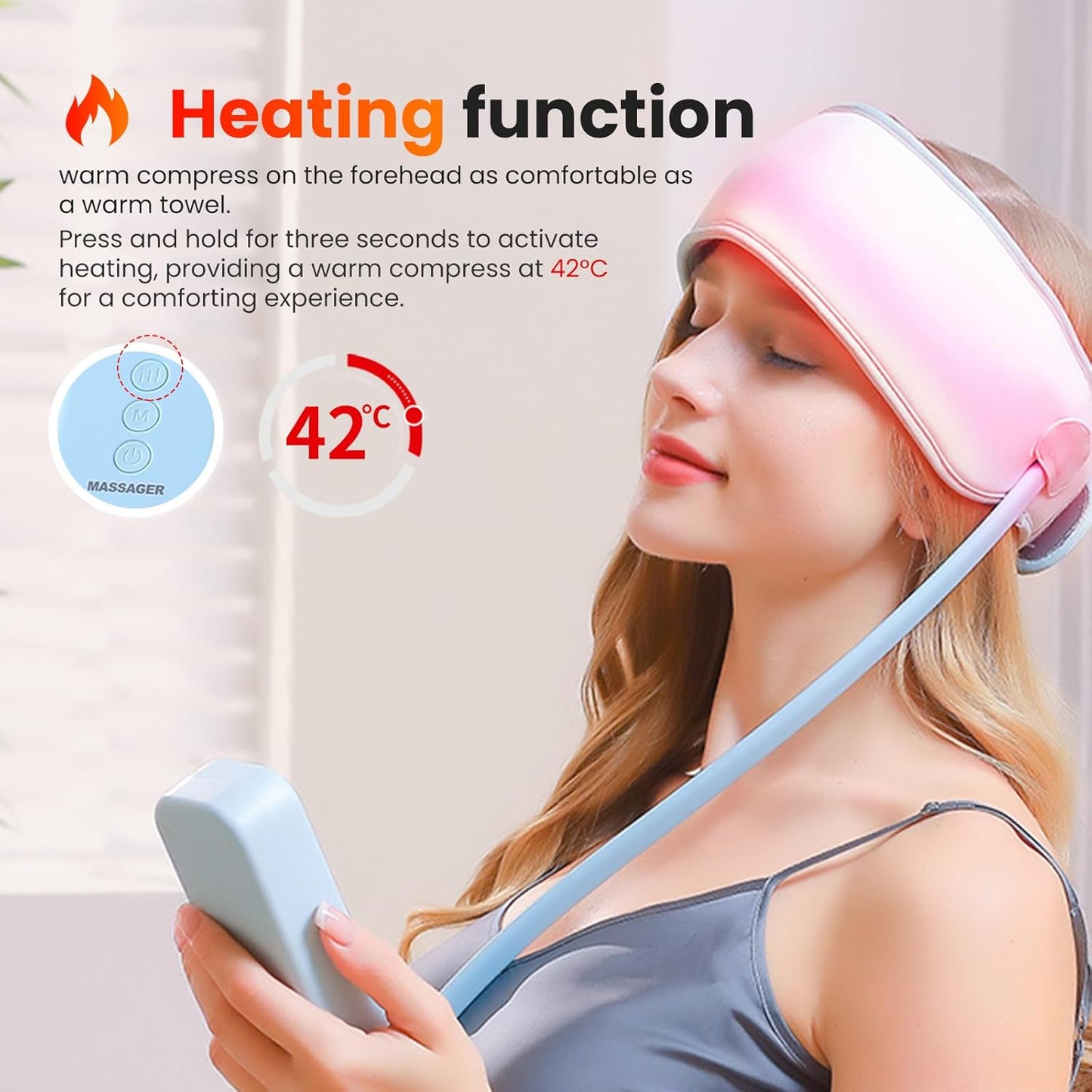 Rechargeable Electric Head Massager,Scalp & Head Airbag Massage with Percussion, Portable for Deep Relaxation, Stress Relief, and Improved Sleep,Gift for Mom, Grandma,Loved Ones