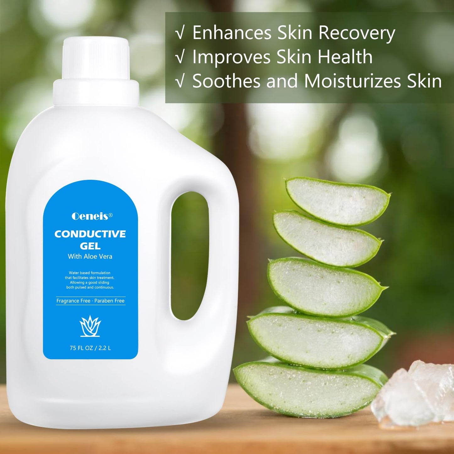 Conductive Gel with Aloe Vera for Face Microcurrent, Deep Hydrating Formula Radio Frequency Gel, Fragrance-Free, Paraben-Free, 75 fl oz