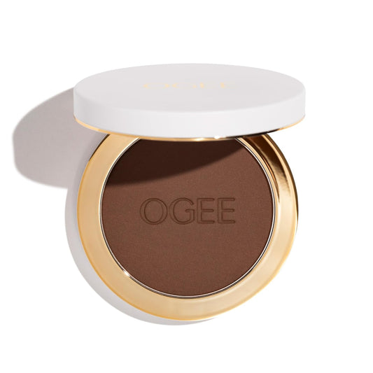 Ogee Sculpted Skin-Perfecting Powder (Basalt - FULL SET (Case & Refill)) Makeup Setting Powder - 70% Organic Ingredients