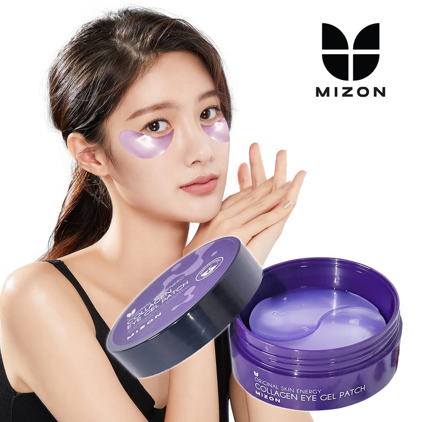MIZON Collagen Eye Gel Patch with Hydrolyzed Collagen, Caviar, and Chamomile for Firming, Nourishment, and Wrinkle Care – 60pcs –