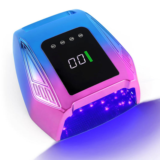 Cordless UV LED Nail Lamp, 96W Rechargeable UV Nail Lamp for Gel Nails, UV Nail Light with 4 Timer Setting, Professional Quick Dry Nail UV Lamp with Display Auto Sensor | alldaygood beauty