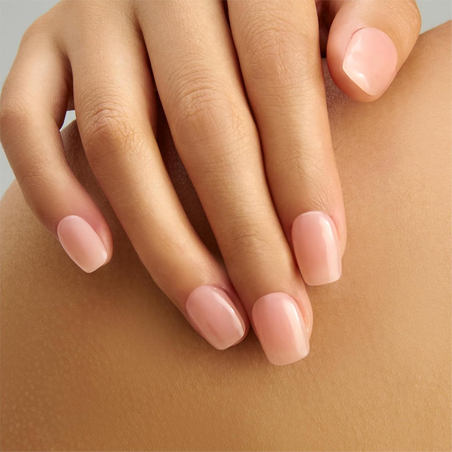 Semi Cured Gel Nail Strips, 20 PCS Gel Nail Stickers Work with UV Light, Salon Quality & Easy to Use - Fresh Cream