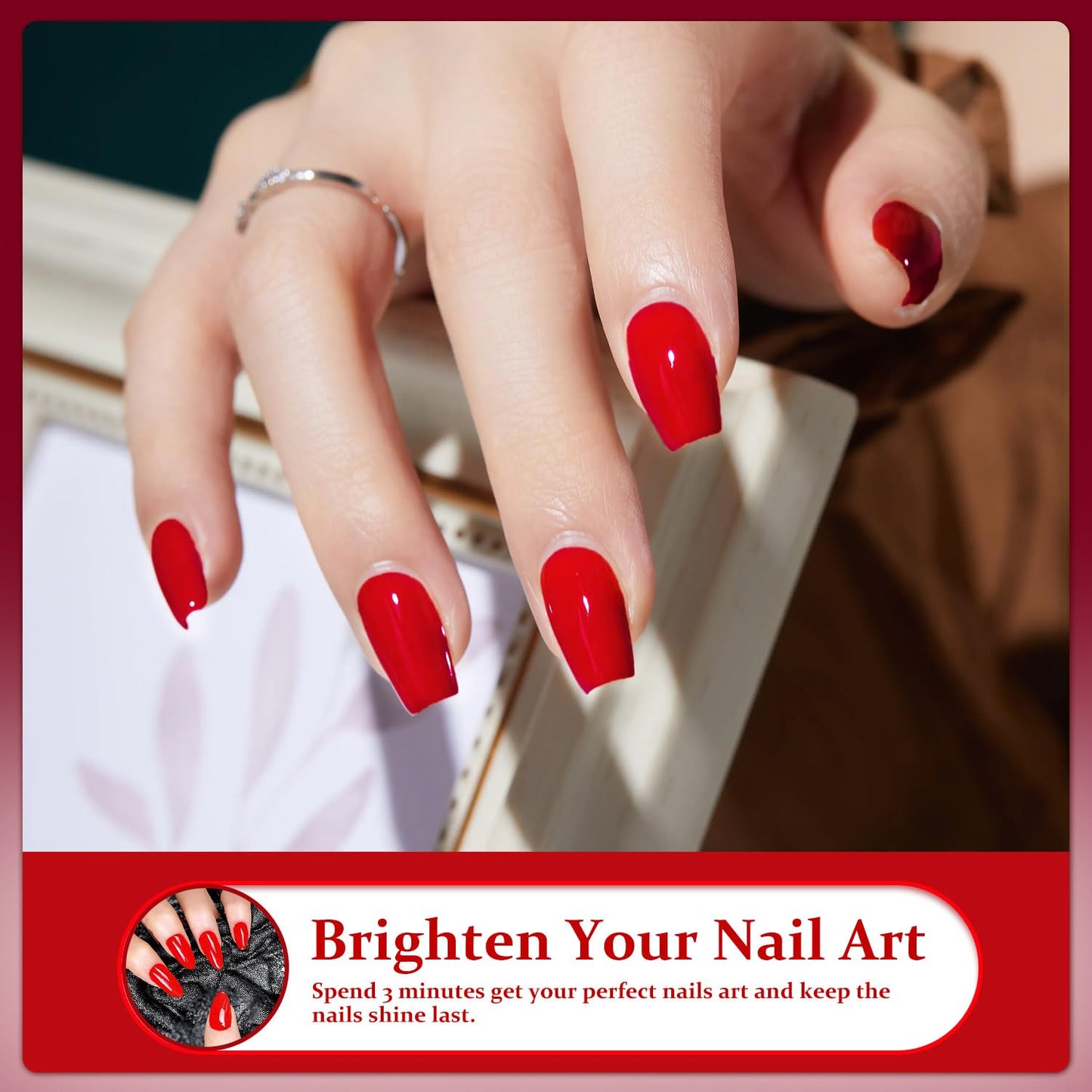 Major Dijit Quick Dry Nail Polish 12ml/0.41fl oz Red Regular Lacquer Fast Drying & Long Lasting Polish Art Effect for Salon