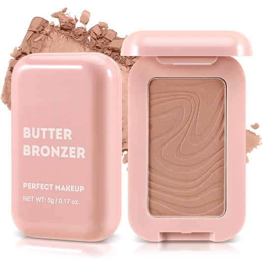 Boobeen Soft Matte Bronzer - Contour Palette for Face, Bronzing & Blush Powder, Long-lasting Buildable Bronzed Shimmer | alldaygood beauty