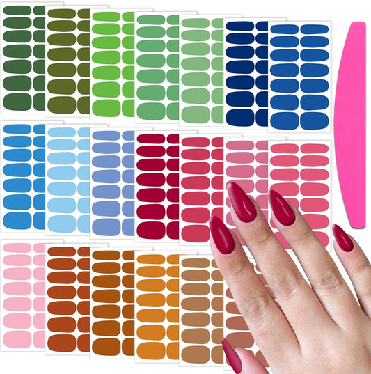 SILPECWEE Nail Polish Strips (20 Sheets, Bright Color), Nail Polish Stickers Full Nail Wraps Self Adhesive Nail Stickers Gel Strips Fingernail Sticker Nails for Women with File | alldaygood beauty