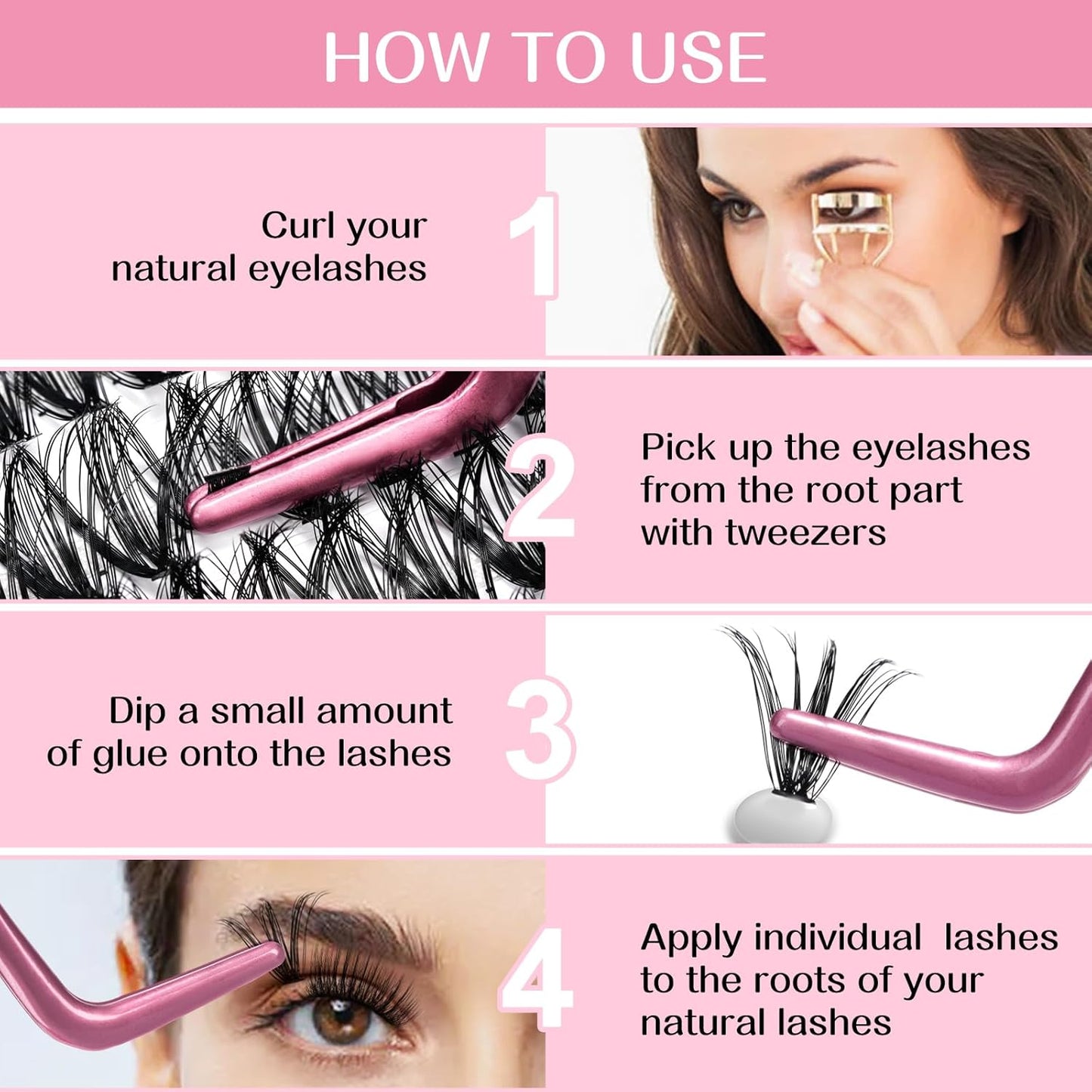 280 Pcs Individual Lashes 30D+40D Mixed Lash Clusters 14 Rows Cluster Lashes that Look Like Eyelash Extensions DIY Lash Extension Self Application At Home (30+40-C-16)