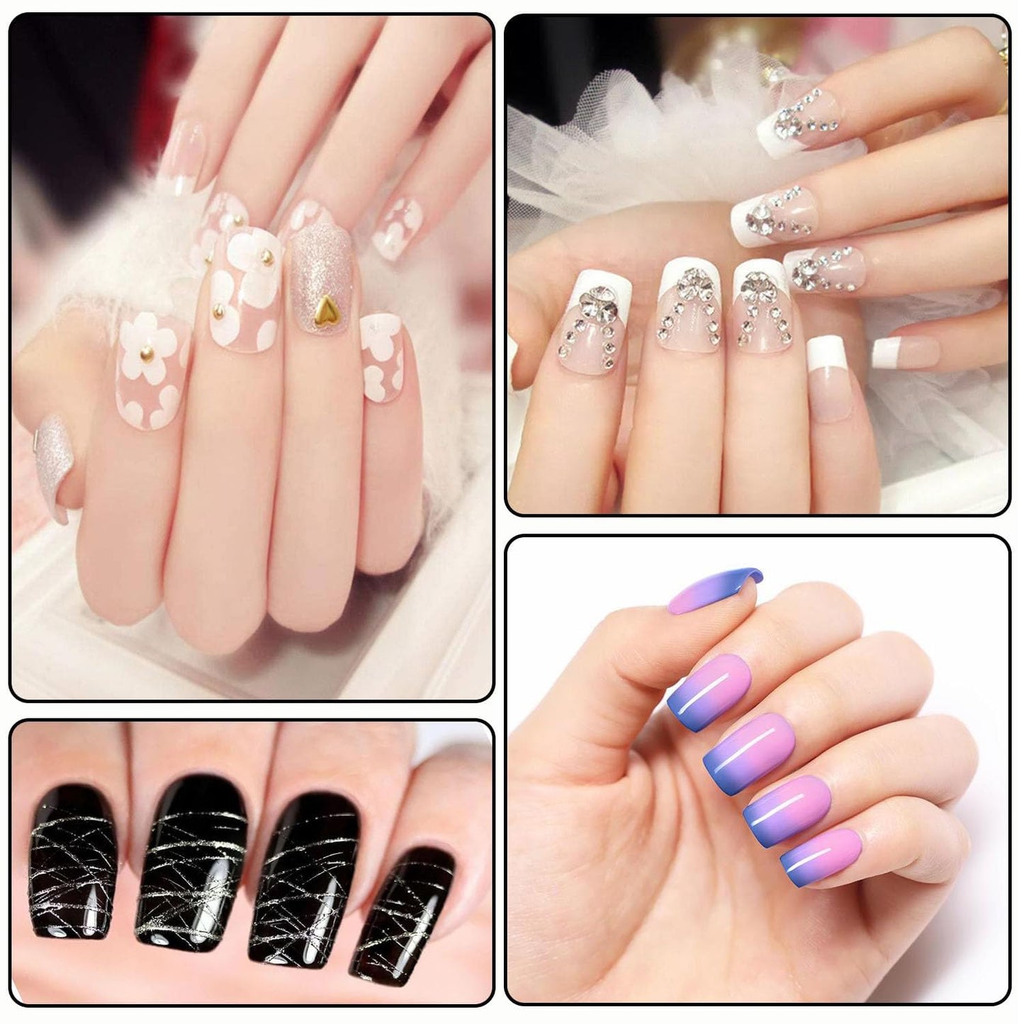 Nail Art Brush 22-Piece Set, 2-Way Acrylic Silicone Engraving Pen Dotting Pen Tools Nail Art Kit, Resin Nail Art Palette, For Nail Art DIY Home Salon Makeup Display Board (Blue)