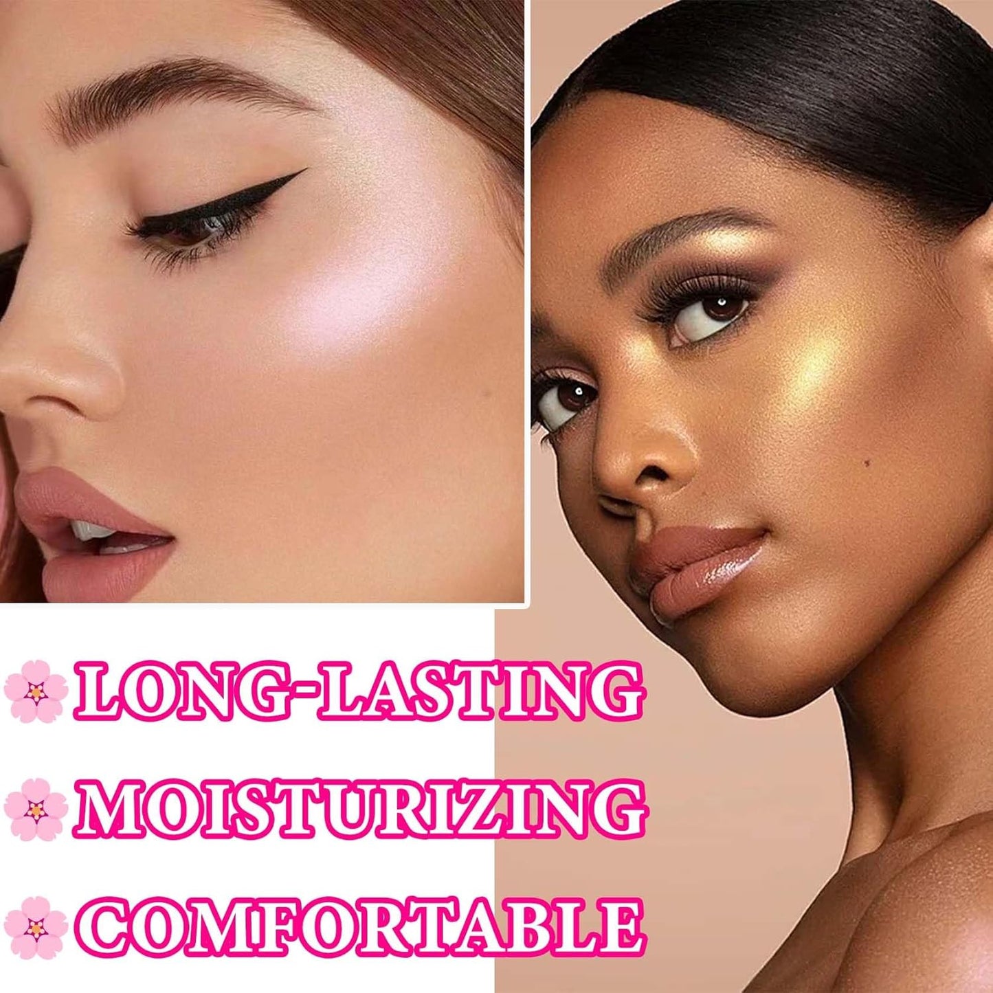 3 Pcs Highlight Cream Contour Sticks Set,Shimmer Stick Long Lasting Non-greasy Contour Bronzer Stick,Lightweight Concealer Waterproof Face Contouring Makeup Pen for Women(01#,02#,03#)