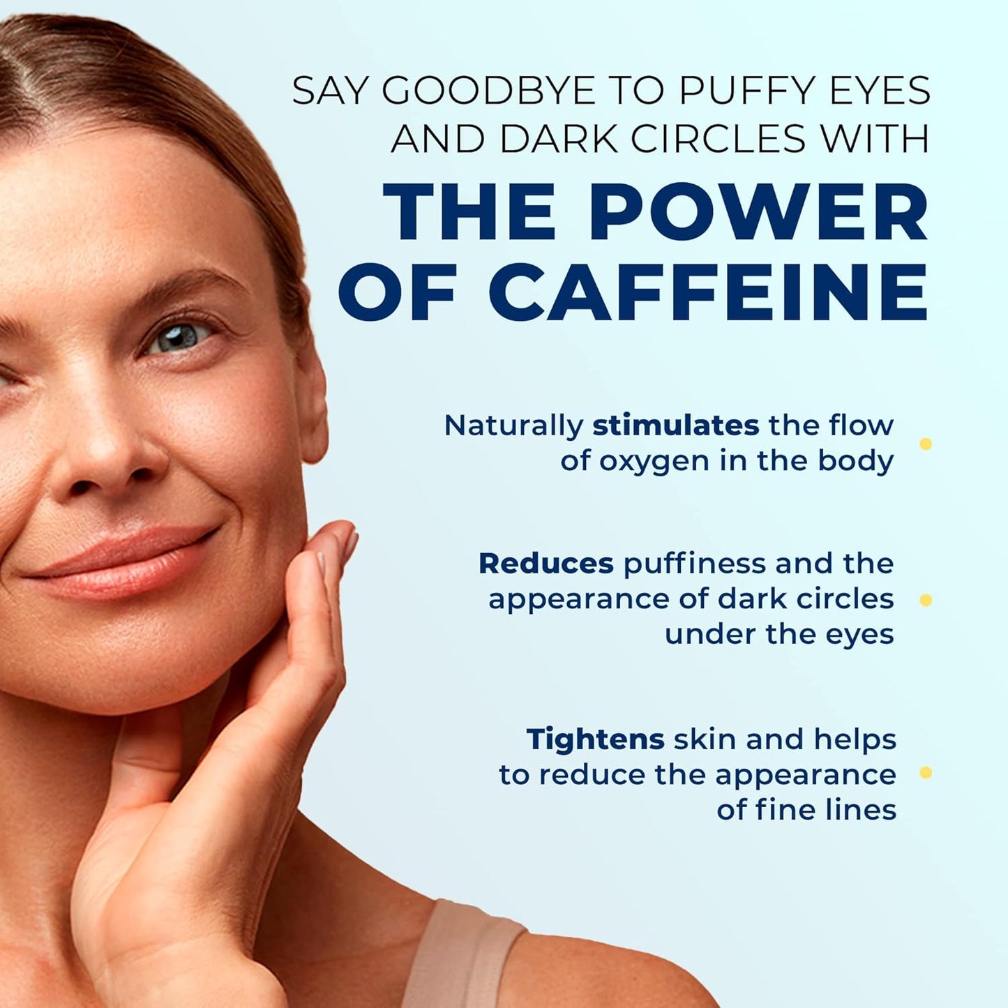 Under Eye Cream for Dark Circles Under Eye Treatment - Caffeine Eye Cream with Niacinamide Hyaluronic Acid Collagen Peptides, Retinol Eye Cream Anti Aging - Eye Care Moisturizer