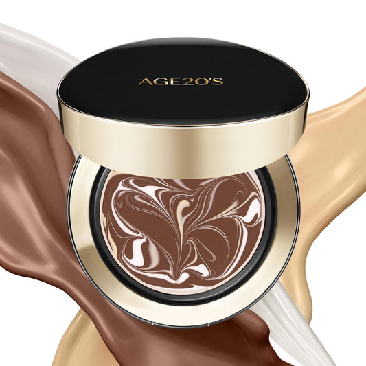 AGE20'S Signature Essence Pact SPF 50+ | Pack of 1 | 41N MOCHA | Cream Foundation, Dewy Finish, Natural Coverage | Korean Cushion Foundation | alldaygood beauty
