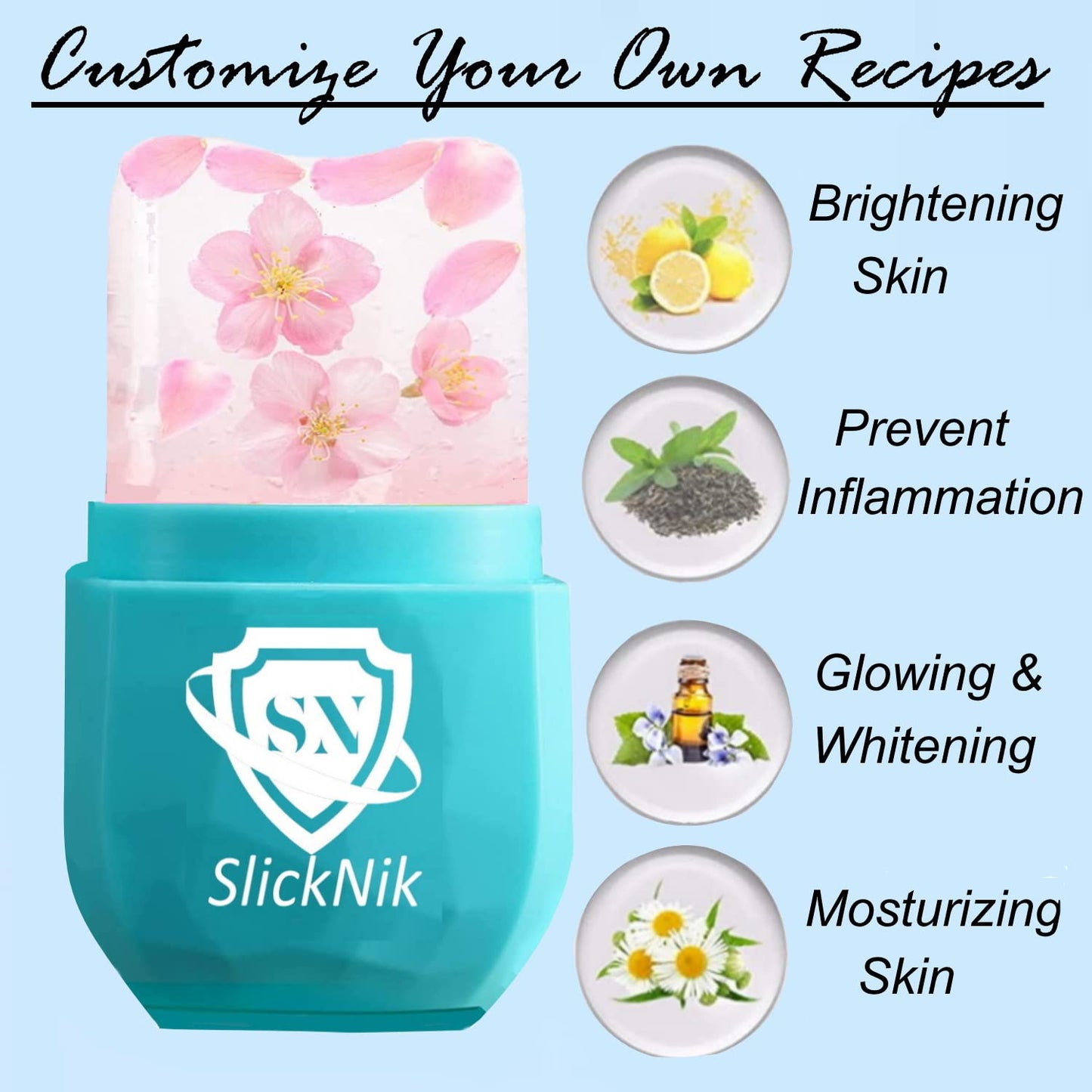 Ice Roller for Face & Eye Puffiness Relief - Enhance Your Natural Glow with Face Ice Roller, Ice Mold for Face with New Leak-Proof Design, Reusable Ice Face Roller-Gift for Women